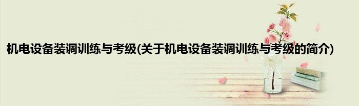 机电设备装调训练与考级(关于机电设备装调训练与考级的简介)