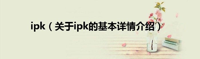 ipk(关于ipk的基本详情介绍)