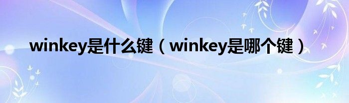 winkey是什么键(winkey是哪个键)