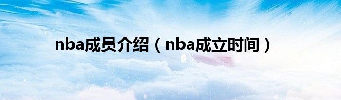 nba成员介绍(nba成立时间)