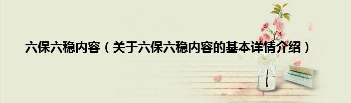 六保六稳内容（关于六保六稳内容的基本详情介绍）