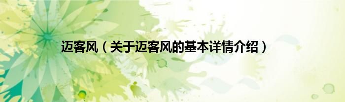 迈客风（关于迈客风的基本详情介绍）