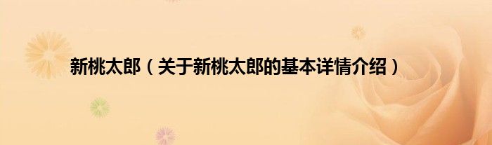 新桃太郎（关于新桃太郎的基本详情介绍）