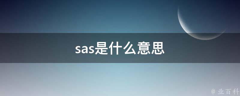 sas是什么意思