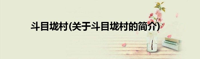 斗目垅村(关于斗目垅村的简介)